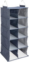 Household Essentials Hanging Cotton Blend and Plastic Closet Shoe Organizer with 10