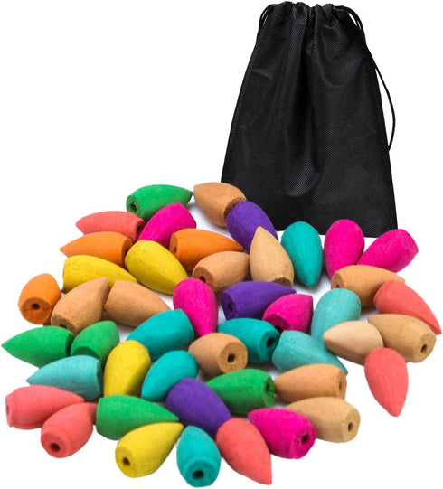 Aneco 180 Pieces Backflow Incense Cones, 10 Mixed Natural Scents Including Rose, Jasmine, Lily, Mint, Lavender