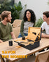 Large Bamboo Box with Combination Lock, Decorative Storage Kit with Airtight Glass Jars and Removable Tray for Home