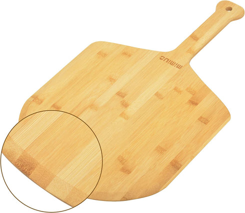 Natural Bamboo Pizza Peel - 15 Inch Wooden Spatula for Baking Homemade Pizza, Bread, and Cutting Fruit and Veggies