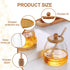 ASTRQLE 16.7 Oz Glass Honey Jar with Dipper and bamboo Lid Honey Pot Honey Container Holder Syrup Dispenser for Home