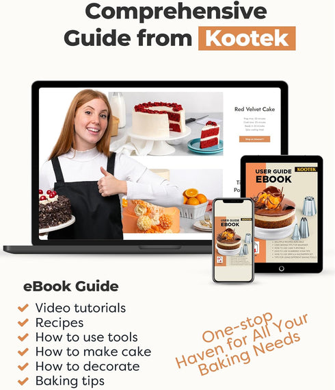 Kootek 71PCs Cake Decorating Supplies Kit with Cake Turntable, Icing Piping Tips, Spatulas, and Piping Bags