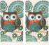Lobyn Value Packs Kitchen Towel 5 Piece Linen Set - 2 Towels, 2 Pot Holders, 1 Oven Mitt (Owl)
