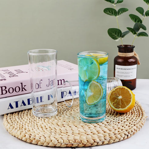 Set 6-8oz Set 6PCS8OZ) Highball Glasses of Tall Water Glasses for Mojito, Whiskey, Cocktails - Clear Drinking Glassware