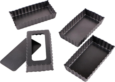 Webake 4 Pack Mini Tart Pans with Removable Bottom, Non-Stick Baking Pan for Oven and Insta Pot