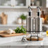 2 Pack Set 10OZ Tebery Olive Oil and Vinegar Bottle with Rack and Wooden Base, Olive Dispenser Glass Cooking Oil Cruet