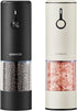 Stainless Steel Rechargeable Electric Salt and Pepper Grinder Set, USB Charging with