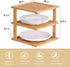 2 Pack Shelf,3 Bamboo Corner Tier Kitchen Cabinet Organizer for Plates and Dishes,Pantry Storage and Spice RackNatural