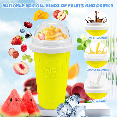 Slushy Maker Cup, Magic Quick Frozen Smoothies Cup, Portable Double Layer Slushy Maker for Kids Family