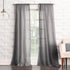 No. 918 Tayla Crushed Texture Semi-Sheer Curtain Panel, 50" x 120", Gray, Rod Pocket