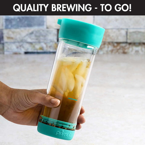 Primula Press & Go Iced Tea Brew Tumbler, 16 oz, Teal