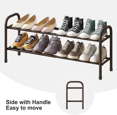 kiplant 2-Tier Closet, Expandable Shoe Rack, Shoe Shelf for Adjustable Length Shoe Shelf Storage Organizer, Standing