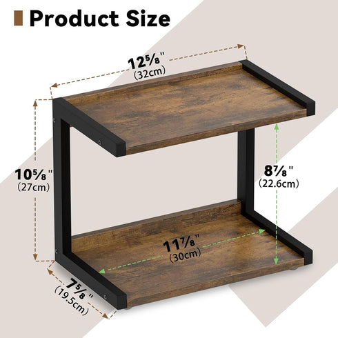 MARTY 2 12.6"x7.7" Counter Countertop, Tier Shelf Organizer Kitchen Spice Rack for Coffee Station Organizer for Mugs