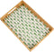Rectangle Rattan Tray with Mother of Pearl Inlay, Rattan Serving Tray with