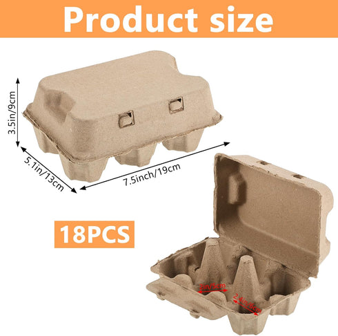 Sibosen 18 Pack Dozen Jumbo Duck Egg Cartons Half Paper Goose Egg Cartons for Normal Size Geese,Blank Natural Pulp
