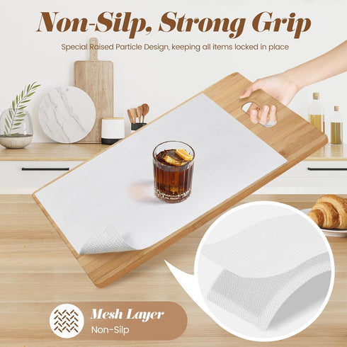 Drawer Shelf Liner for Kitchen Cabinets, Non Adhesive Slip Resistant Shelf Paper Easy to Clean, Strong Grip Thickened Waterproof Washable Mats for Pantry Shelves Cupboard Dresser(White, 12 in x 10 FT) by TheBaDaz