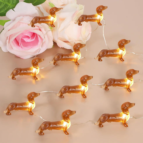 Impress Life Pet Theme Decorative String Lights, 10ft 30 LED Dachshund Dog Twinkle Lights for Christmas