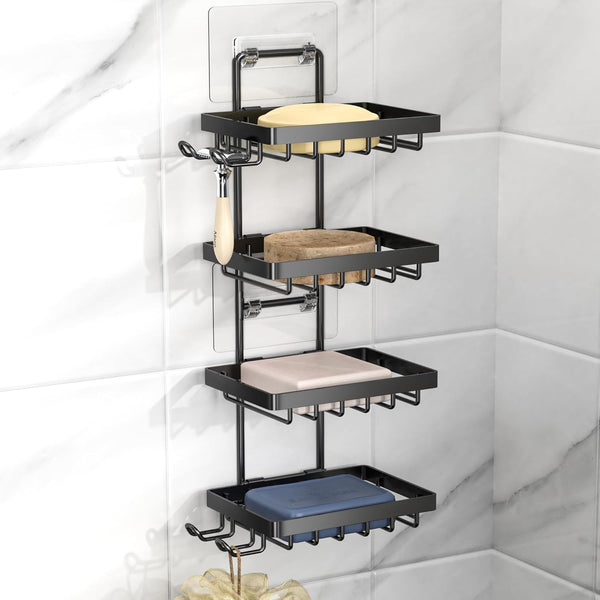 Moforoco 4 Tier Soap Bar Holder for Shower, No Drilling, 304 Stainless