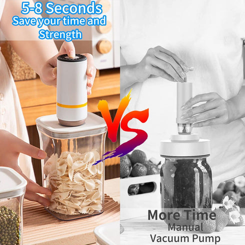 Set Electric Mason Jar Vacuum Sealer Kit ,Handheld Food Vacuum Sealer and Accessory Hose for Food Storage with Regular