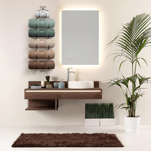 6 Sorbus Towel Rack Wall Mounted Metal Towel Holder for Bathroom Wall, Washcloth, Rolled Bath Towels, Spa, Gym, Camper