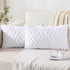 Soft Faux Fur Throw Pillow Covers, 12x20 Decorative Lumbar Covers, Set of 2 Pure White with 3D Diamond Pattern