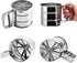 Stainless Steel Flour Sieve, Semi-Automatic 2 Cup Sifter for Baking, Fine Mesh Coffee Sieve Cup