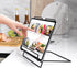 Cookbook Stand Holder for Kitchen Counter - Recipe Book Stand for Hands-Free Reading (Black)
