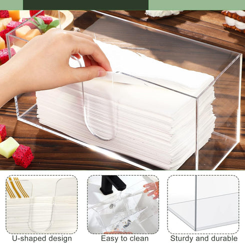 2 Countertop Mumufy Pcs Acrylic Fold Paper Towel Dispenser Napkins Dispenser Napkin Holder Multifold Disposable Acrylic