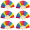 6 Pack Rainbow Hand Fans, Rainbow Themed Folding Fans for Party Decoration and Party Favors