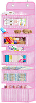 VERONLY Over The Door Hanging Organizer, 5 Large Pockets, Wall Mount Pantry Storage, Pink