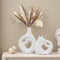 White Heart Shaped Hollow Ceramic Vase Set of 2, Modern Nordic Boho