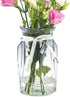 OFFIDIX Glass Vase, Geometric Faceted Design Flower Vase for Weddings, Events, and Home Decor Arrangements.