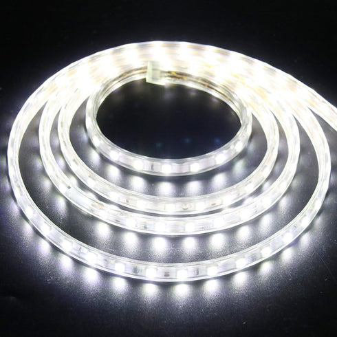 XUNATA LED Strip Lights, 110V SMD 5050 Waterproof Flexible Rope Tape Light, 1m Cool White for Garden Decor
