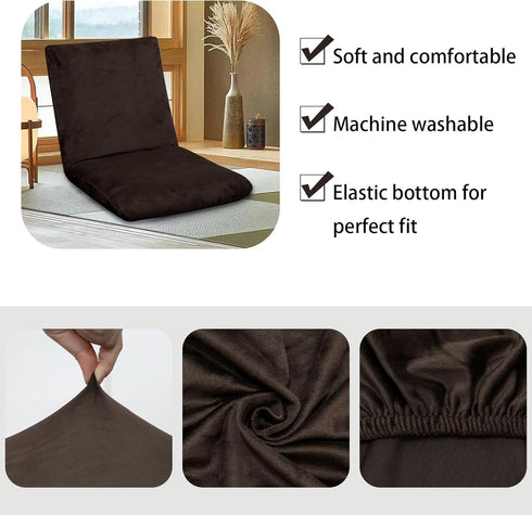 YAQSFGRZ 2 PS Floor Chair with Back Support Cover ONLY,Adjustable Position Folding Sofa Chair Padded Sleeper Bed Couch