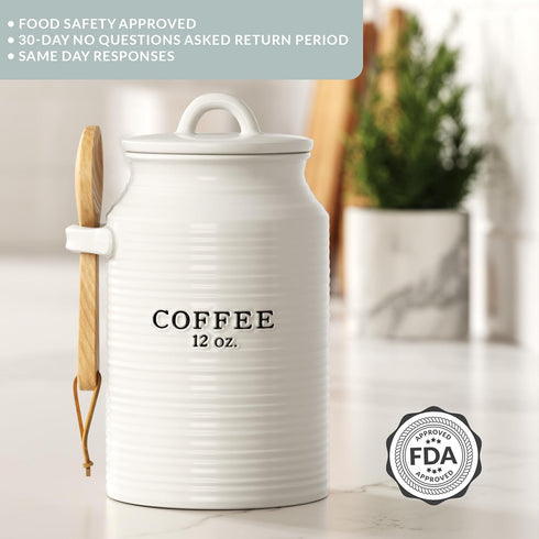 Counter, Barnyard Designs Coffee Canister for Kitchen Decorative Ceramic Coffee Container, Rustic Farmhouse Canister