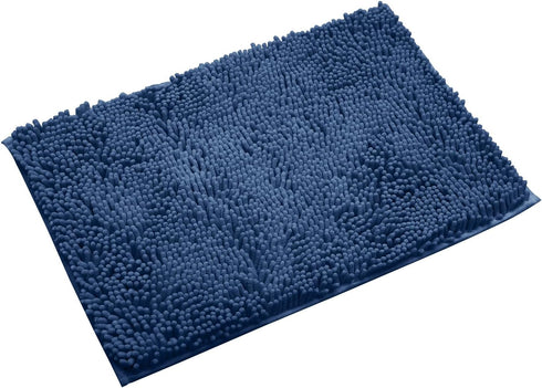 Non-Slip Bath Rug, Extra Soft Microfiber Shag Carpet, Fast Dry Shower Mat, Machine Washable (Navy Blue)