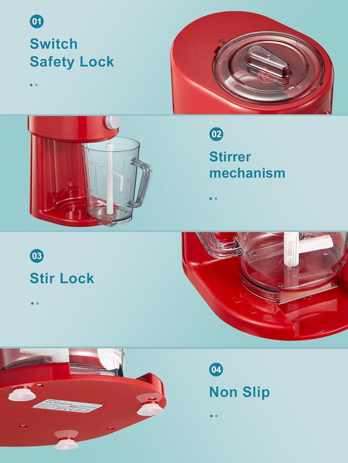 Shaved Ice Machine, Electric Ice Shaver and Snow Cone Machine with Large Capacity Storage, Adjustable Thickness