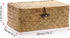 Hipiwe Wicker Shelf Baskets Bin with Lid, Handwoven Seagrass Storage Bins for Shelf, Wardrobe, Home Organizer, Small