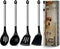 Pleafind 4-Pcs Silicone Cooking Utensils Set, Includes Wok Ladle, Slotted Spoon, Solid Spatula, Slotted Spatula,