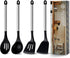 Pleafind 4-Pcs Silicone Cooking Utensils Set, Includes Wok Ladle, Slotted Spoon, Solid Spatula, Slotted Spatula,