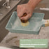 2PCS Set Teak Dish Scrub Brush by HTB, Good Grip Small Wooden Dish Brush with Teak Handle & Sisal Bristles for Kitchen