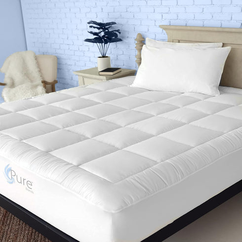 Queen Mattress Topper and Pad Cover, Extra Thick Luxury Down Alternative Cooling Bed Topper, 18 Inch Deep Pocket