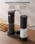 Set 5-Level 4.5oz TOMEEM Electric Salt and Pepper Grinder Rechargeable with LED Power Indicator, Adjustable Grinding
