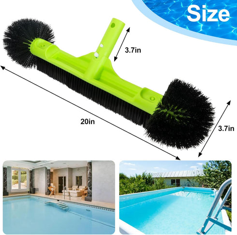 20" Swimming Sepetrel Wide Pool Brush Head for Cleaning Walls,Inground/Above Ground Pool Scrub Brushes with Round Ends