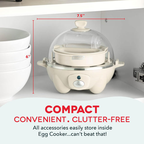 7 Dash Rapid Egg Cooker - Boiler, Poacher & Steamer - Includes Measuring & Recipe Guide - Dishwasher Safe - BPA Free