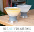 Host Freeze Insulated Martini Cooling Cups, 2 Pack, 9 oz, Plastic Freezer Gel Chiller, Grey