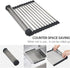 Expandable Large Roll Up Dish Drying Rack, Collapsible Over The Sink Non-Slip Silicone Rack for Kitchen
