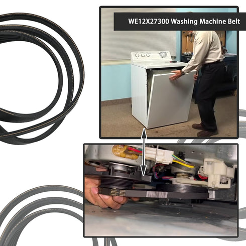 WE12X27300 Washing Machine Belt Compatible with Whirlpool Amana GE Laundry Center Combo Washer Dryer Drive Belt