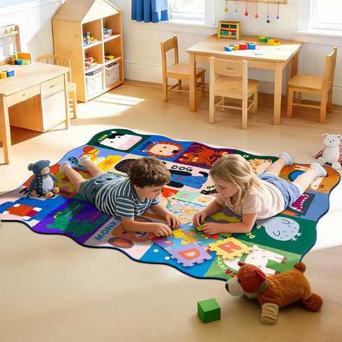 Ythropon Playroom,3x5 Kids Rugs for Feet Upgrade Ultra Non Slip Area Rug, Washable Play Mat Rug Cute Animal Carpet