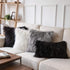 Phantoscope Pack of 2 Faux Fur Solid Throw Pillow Covers, Luxury Soft Decorative Cushion Covers, Cream White 18 x 18